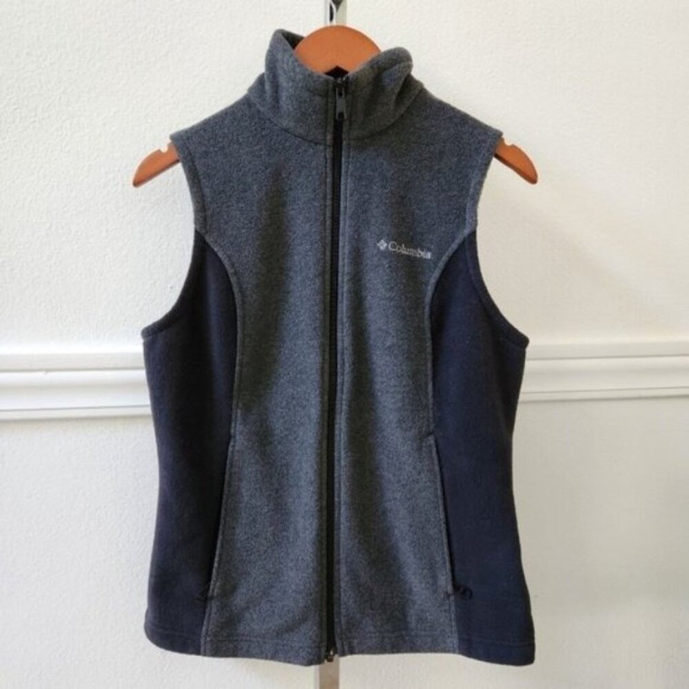 Columbia Women's grey/black Fleece Vest size Small - Picture 2 of 11
